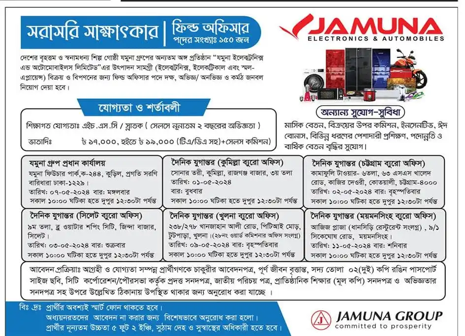 Jamuna Group Job Circular 2024